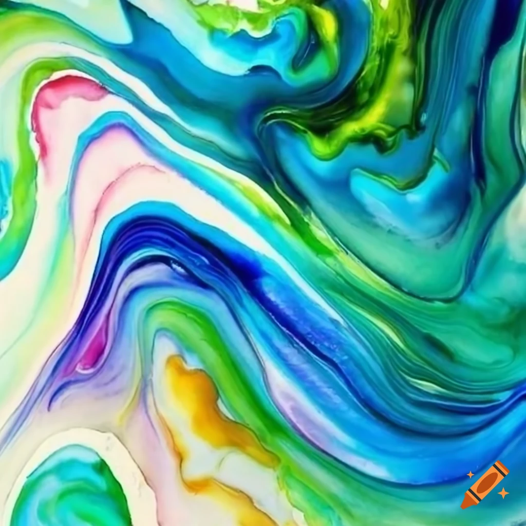 swirling watercolor with spring colors