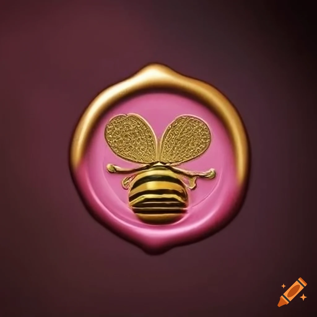 golden wax seal with a bee design