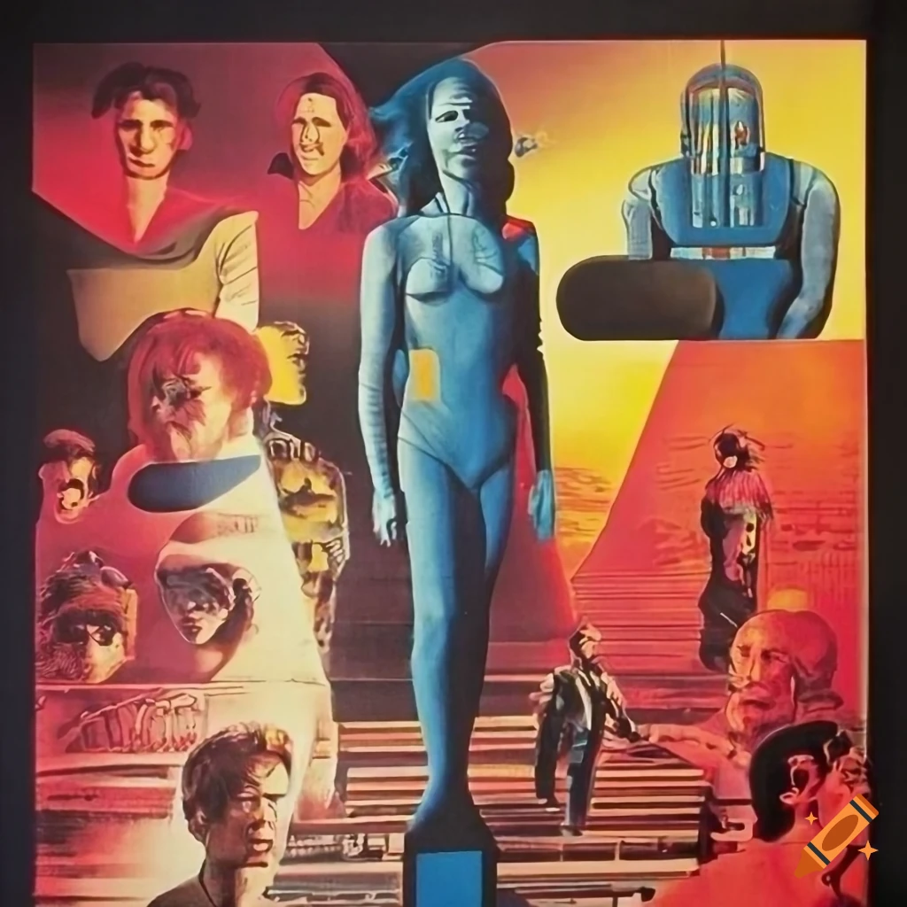 Poster of a 1970s science fiction utopian movie on Craiyon