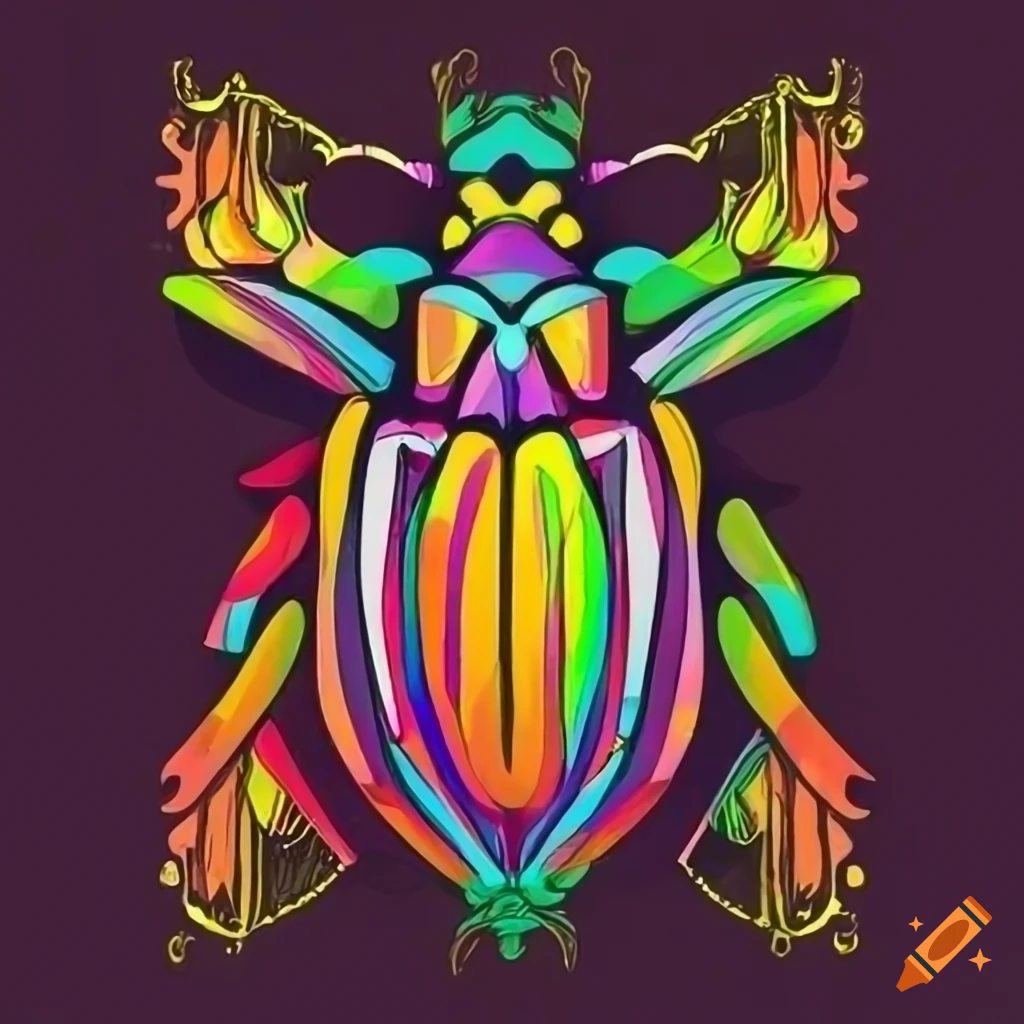art deco logo of a royal beetle with the word Sizyph
