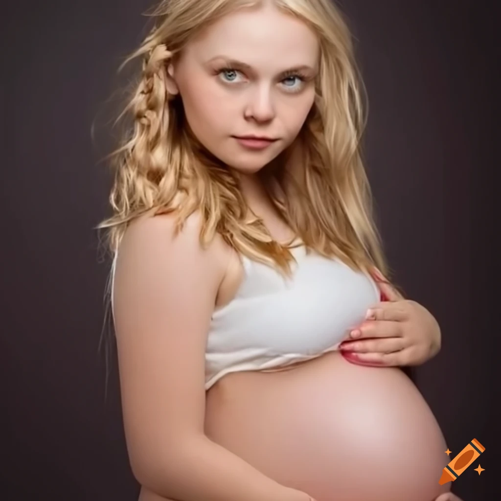 portrait of a pregnant woman with blonde hair and freckles
