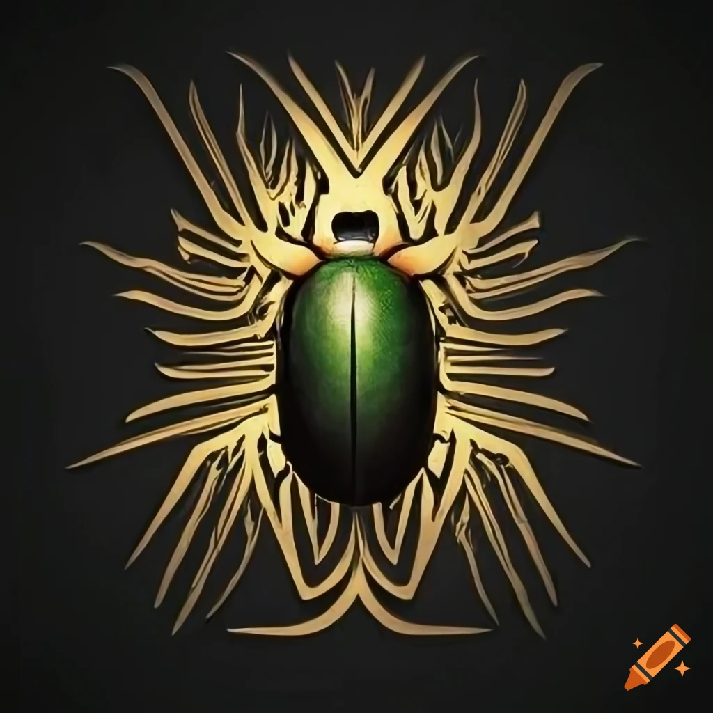 art deco logo of a royal beetle with the word Sizyph