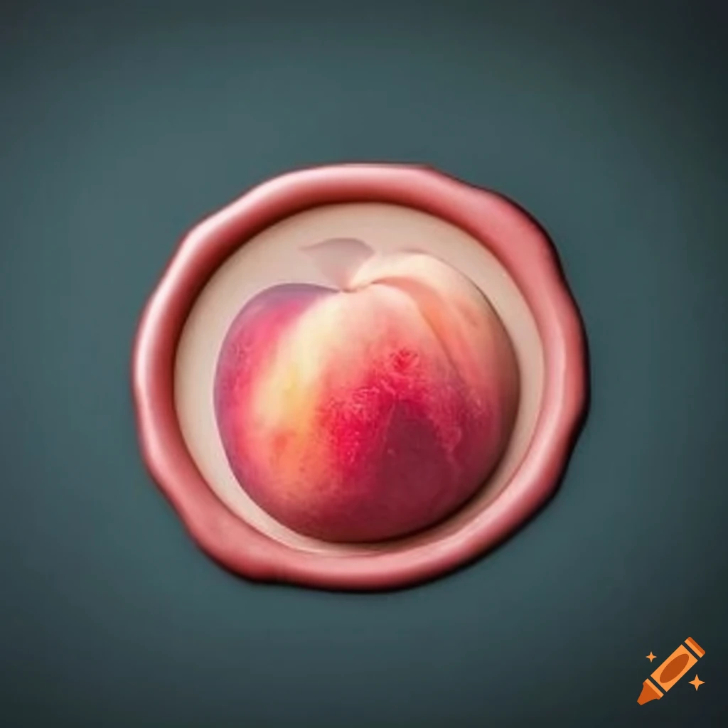 pink peach wax seal on white background