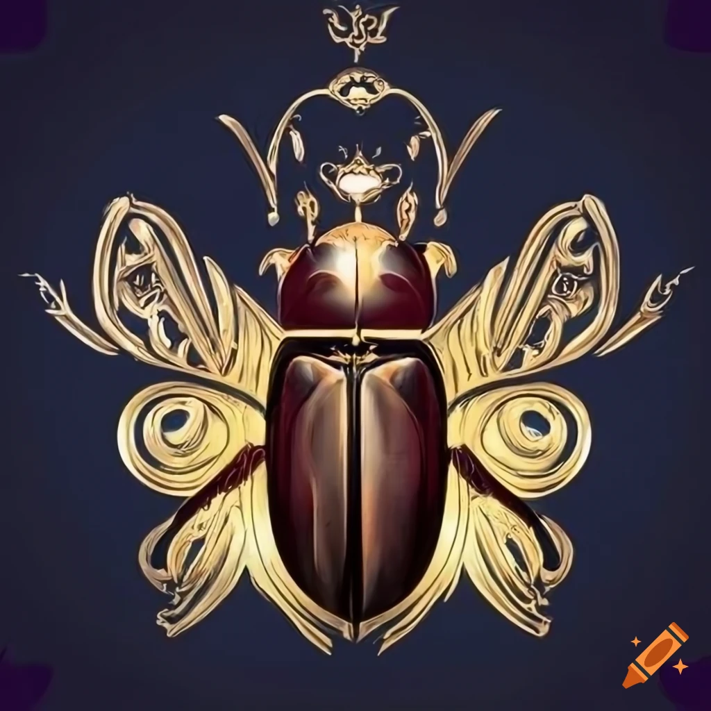 art deco logo of a royal beetle with the word Sizyph