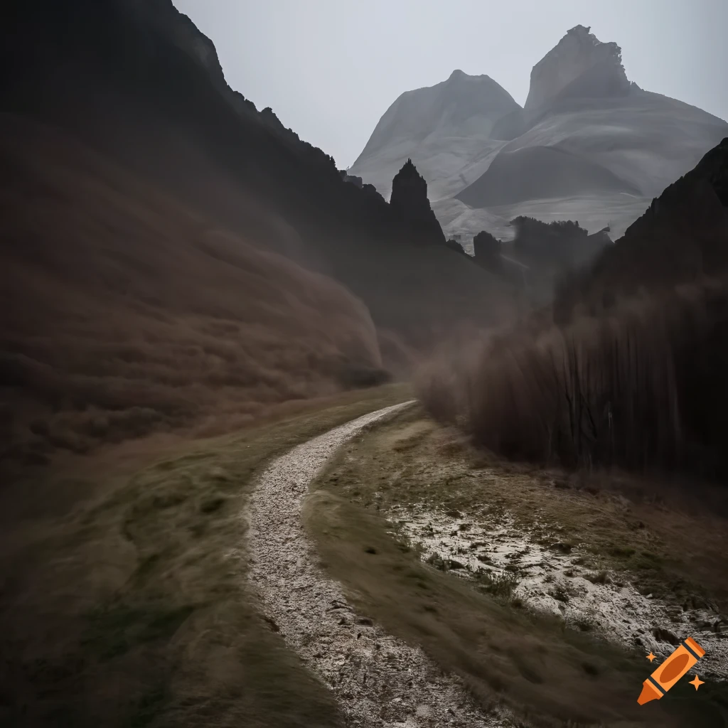 detailed photo of a path leading to a castle