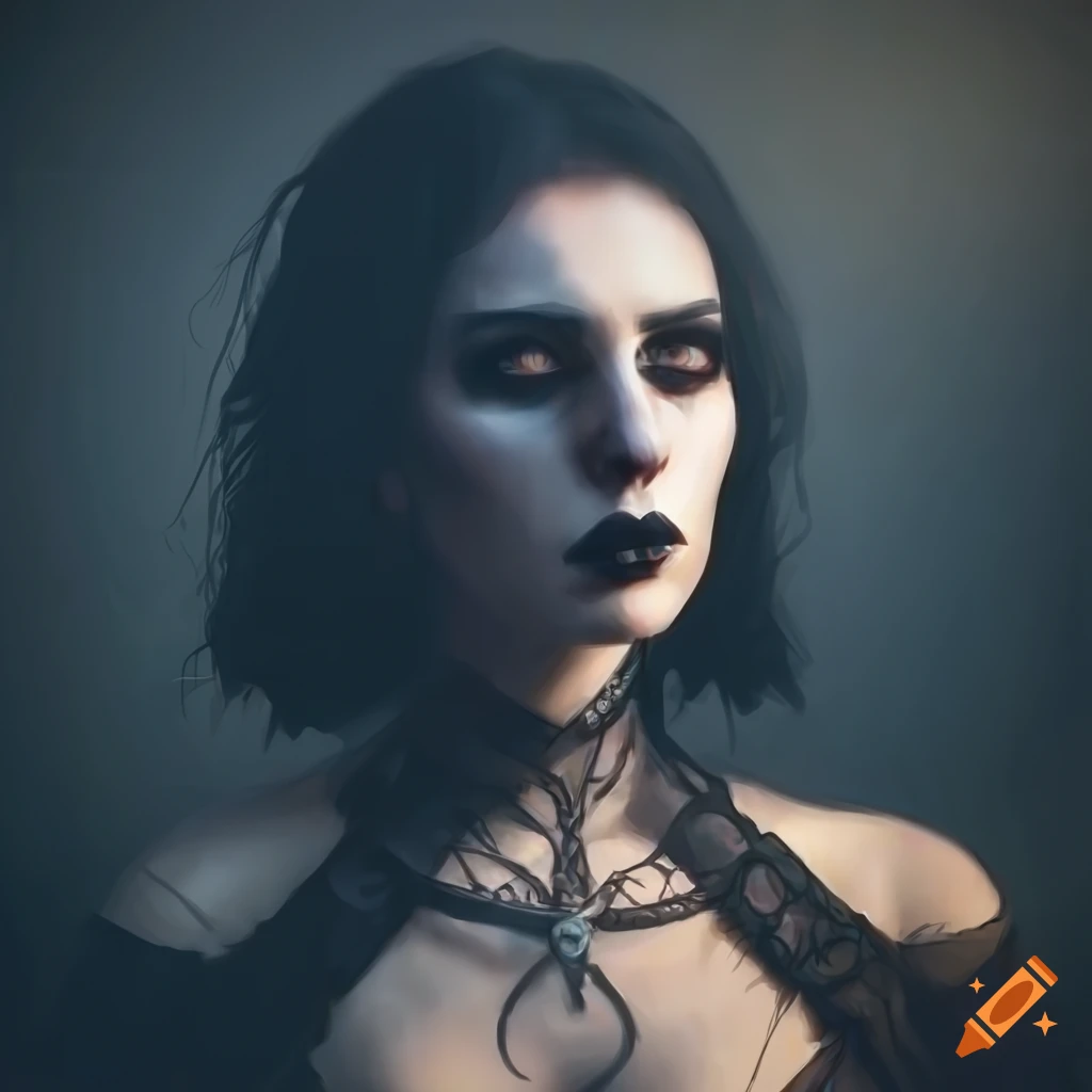 portrait of a mysterious woman in black