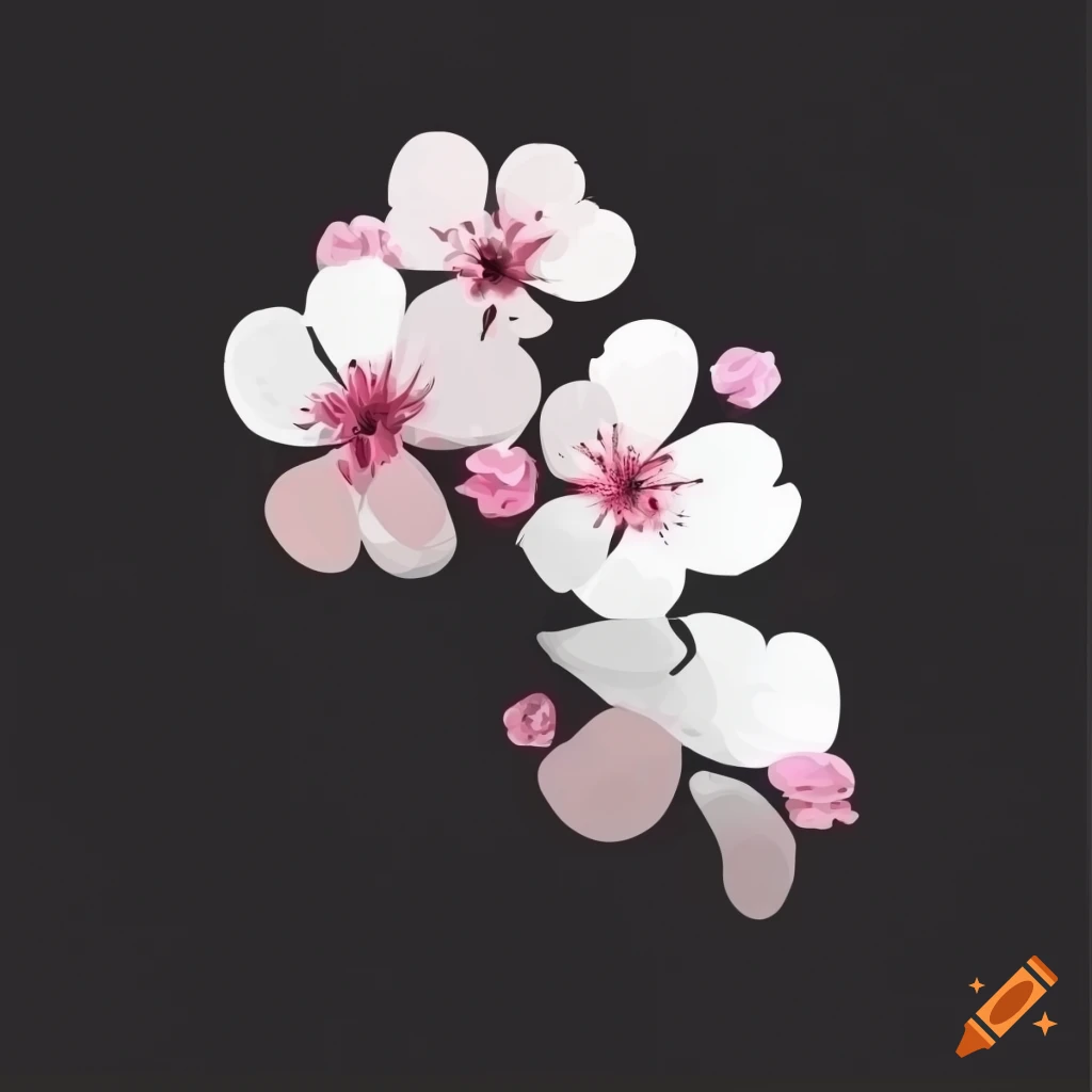 simple vector logo of cherry blossoms