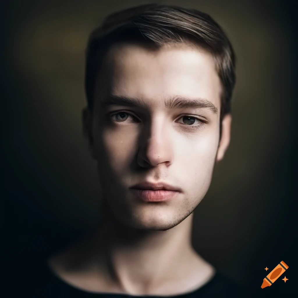 portrait of a young man with short brown hair and beard