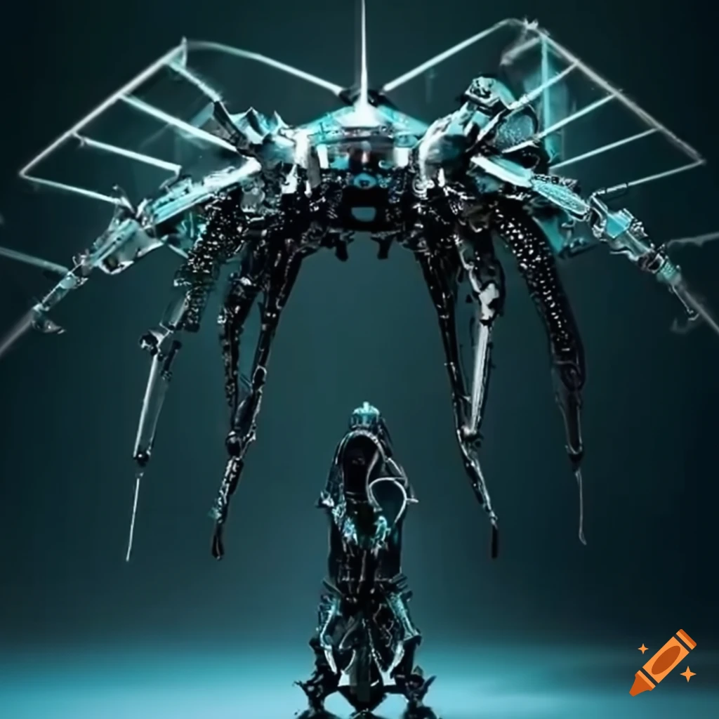 Image of a futuristic robotic insect ruler on Craiyon