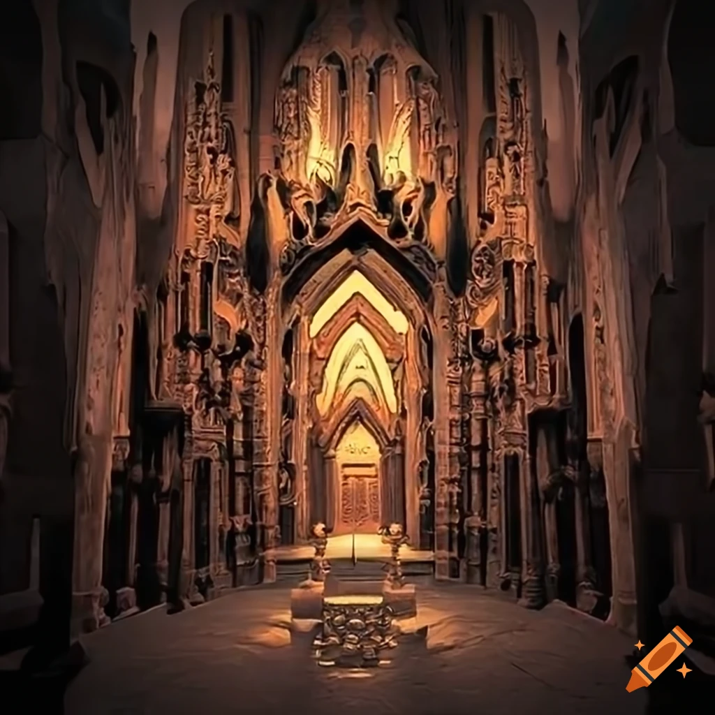 detailed architectural carving with Zelda game motif