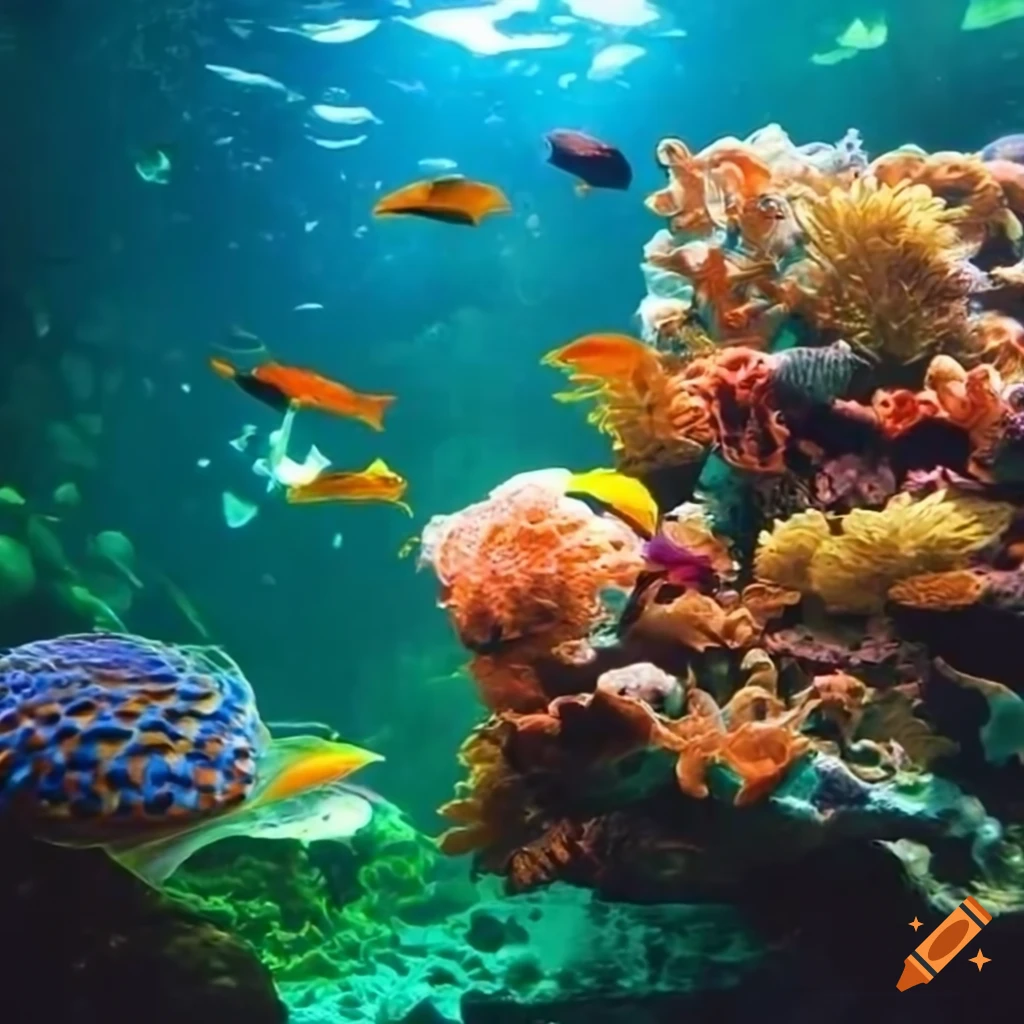 aquarium filled with colorful fish