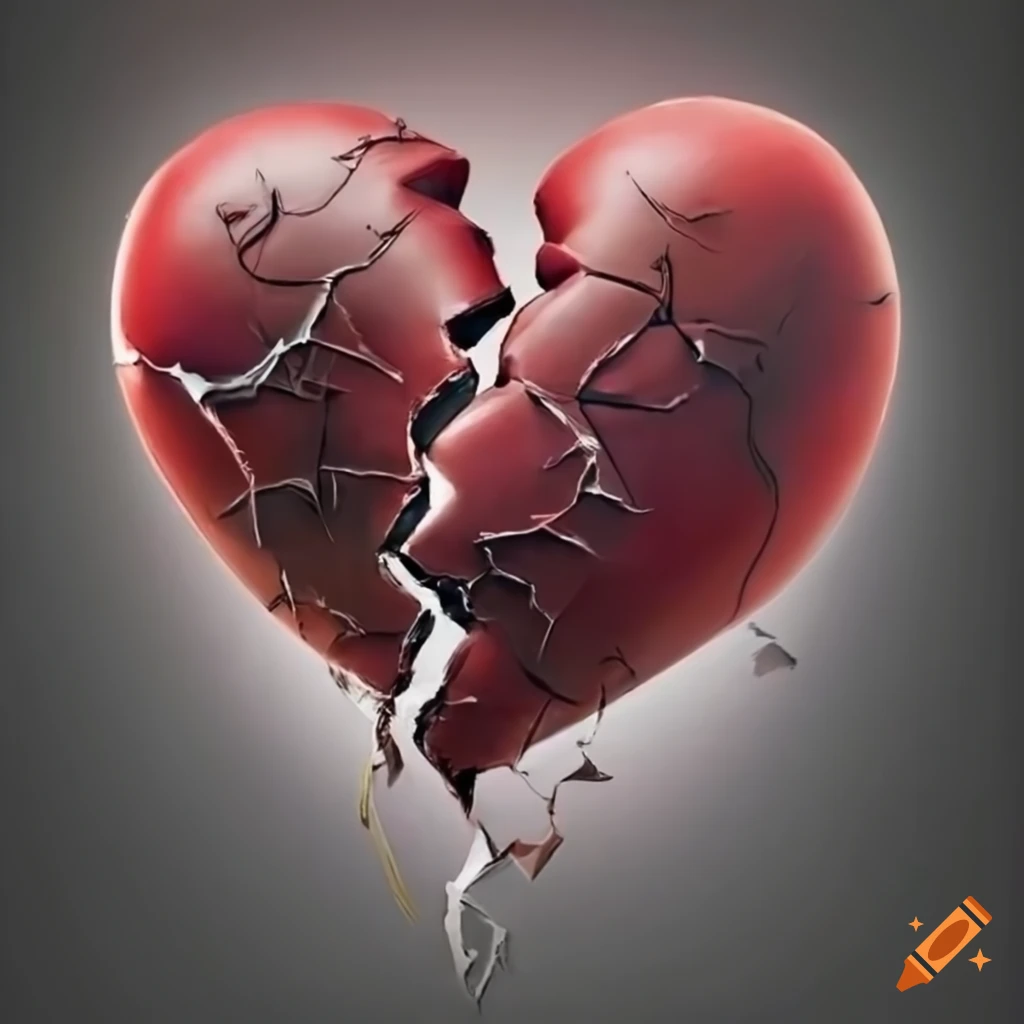 Symbol of a broken heart on Craiyon