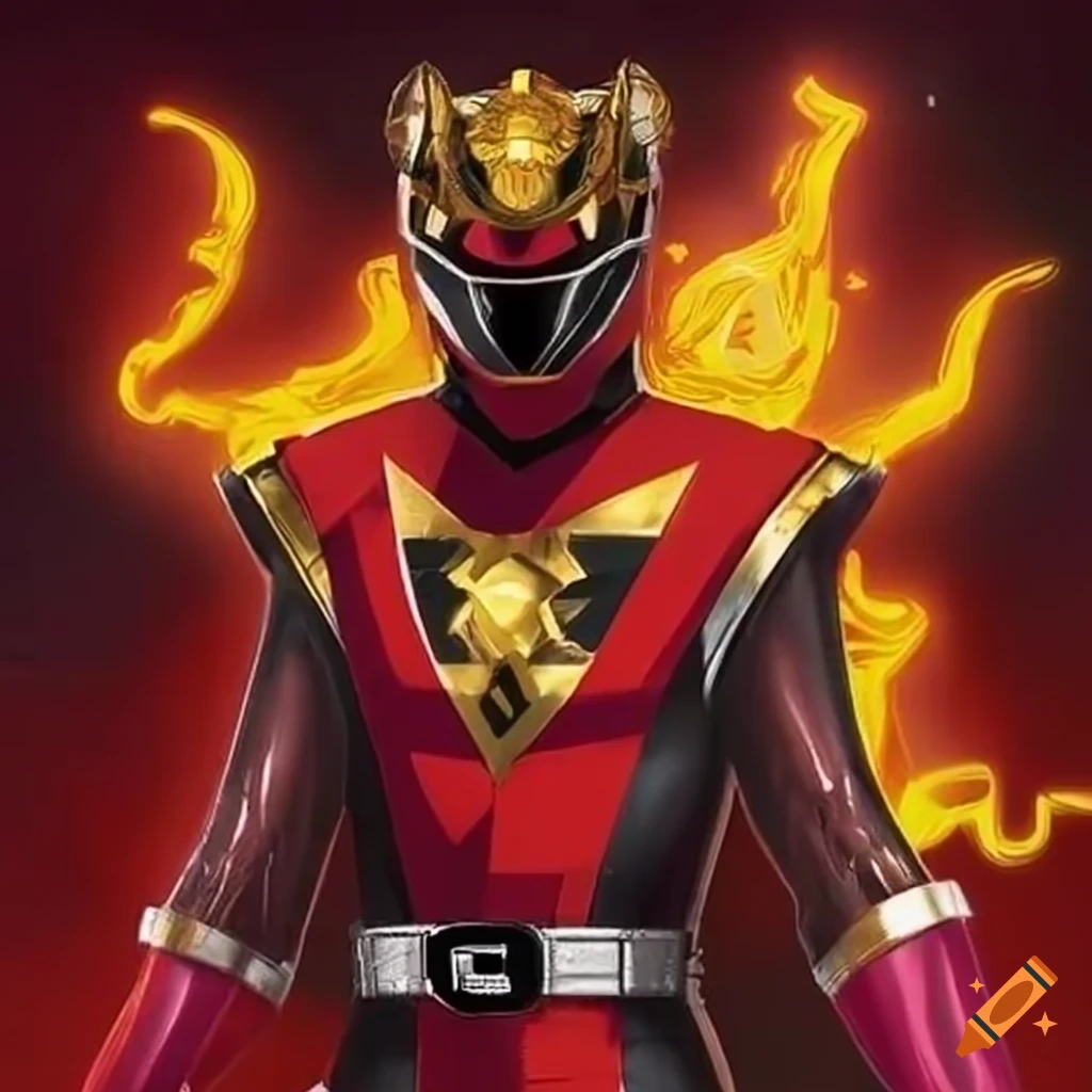 red and gold power ranger inspired by a komodo dragon