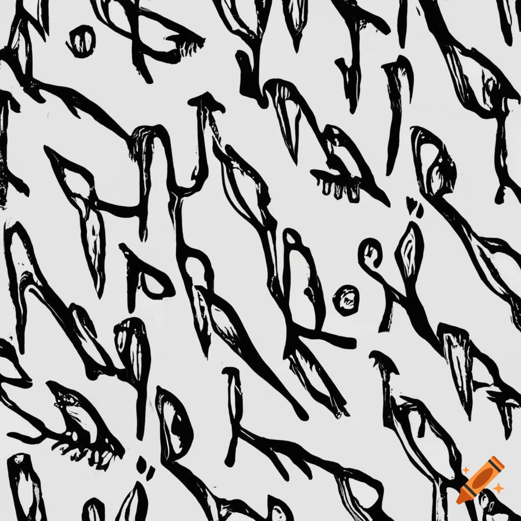 seamless linocut pattern design