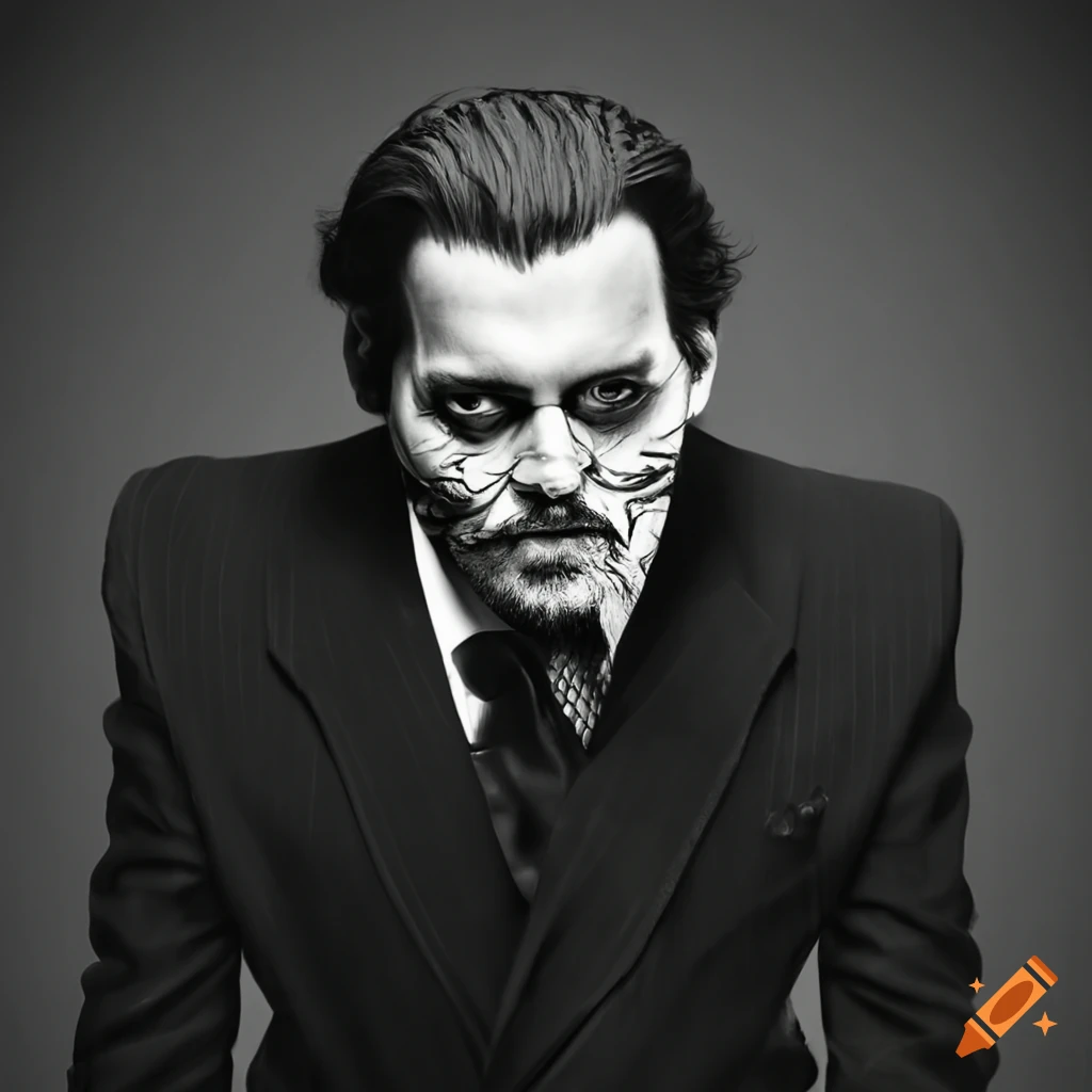 Johnny depp as gomez addams in a pinstripe suit on Craiyon