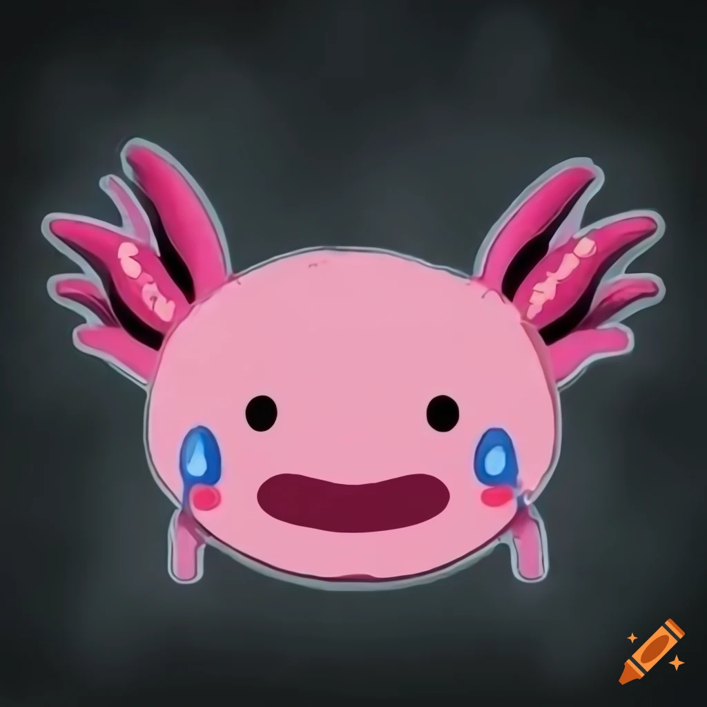 cute axolotl transforming into a donut LINE sticker