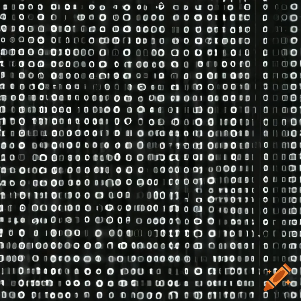 Binary code forming a matrix pattern on Craiyon