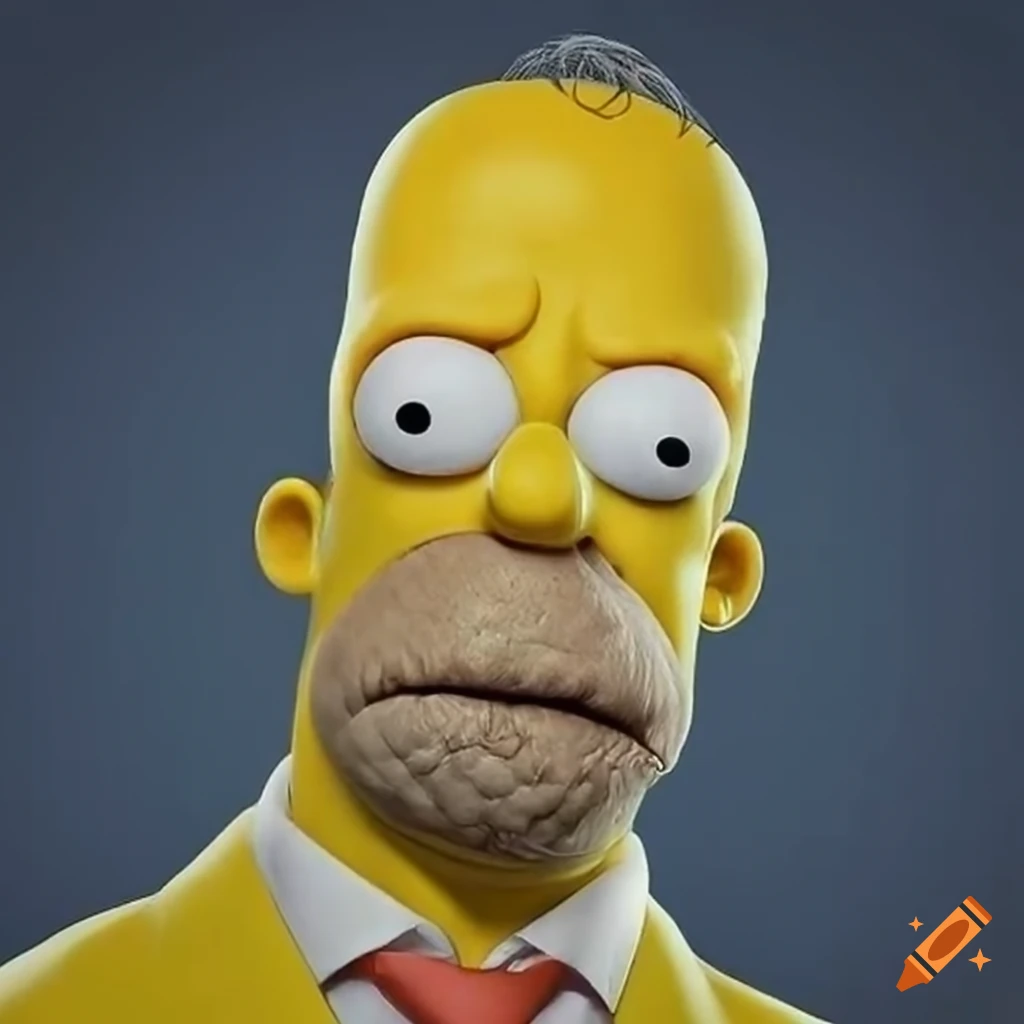 Realistic depiction of homer simpson on Craiyon
