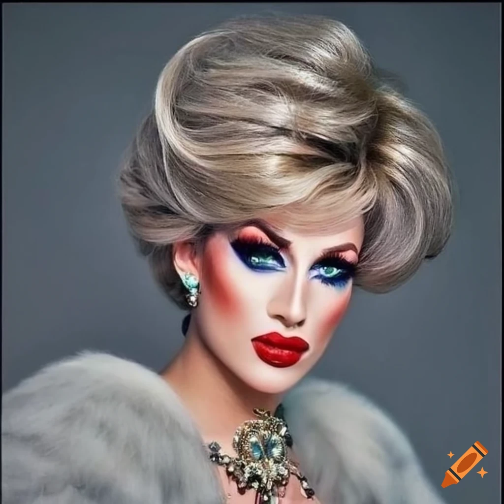 drag queen with extravagant style and makeup