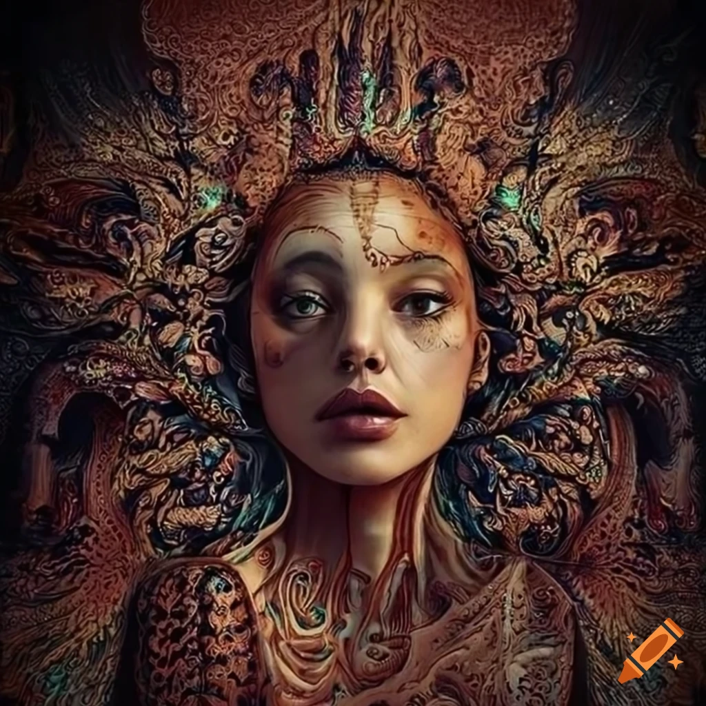 sensuous artwork with muted colors and intricate details