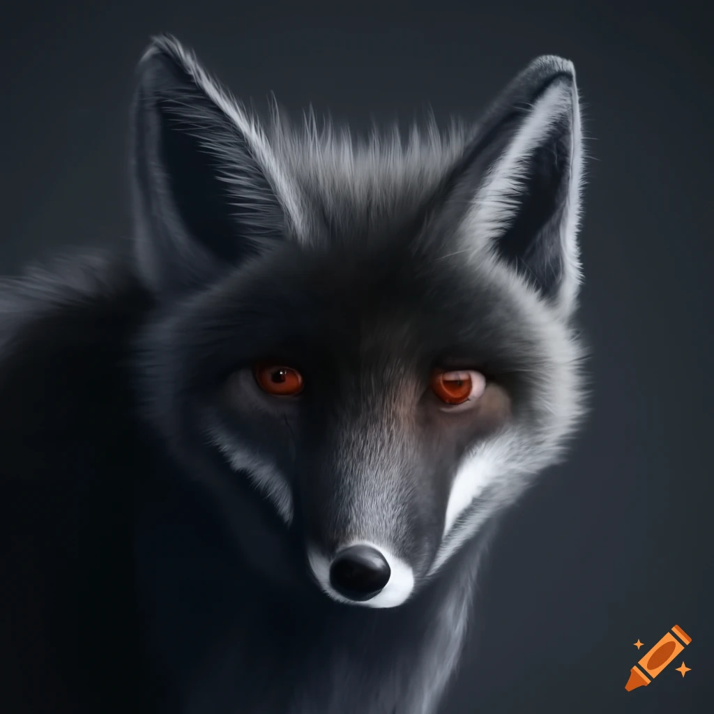 black fox under the moonlight