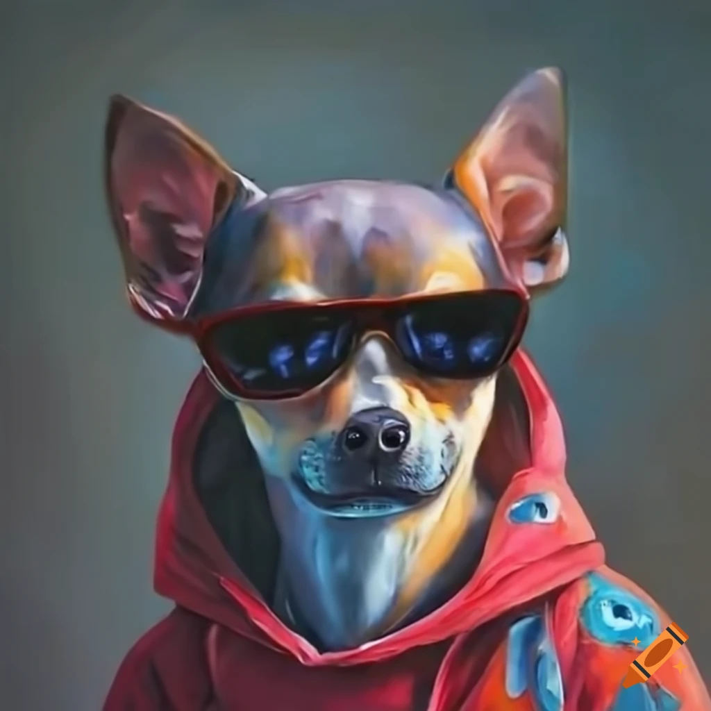 funny chihuahua dog swimming in a Lamborghini