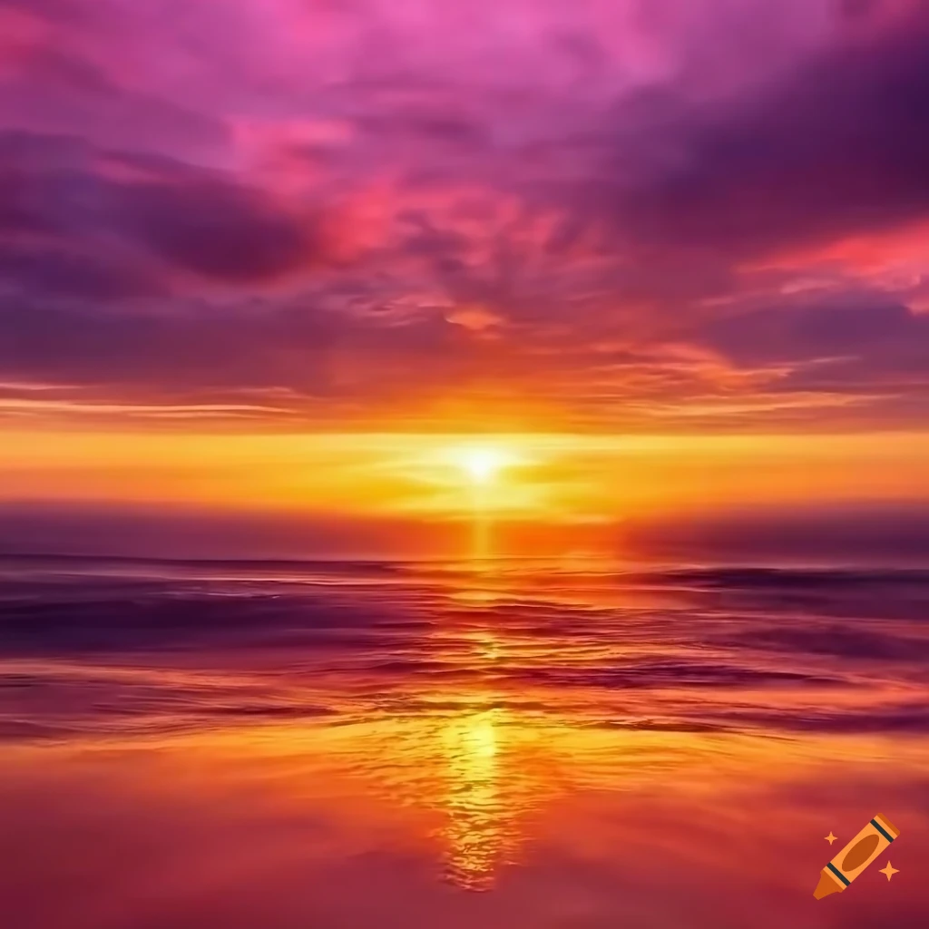 stunning sunset over the ocean