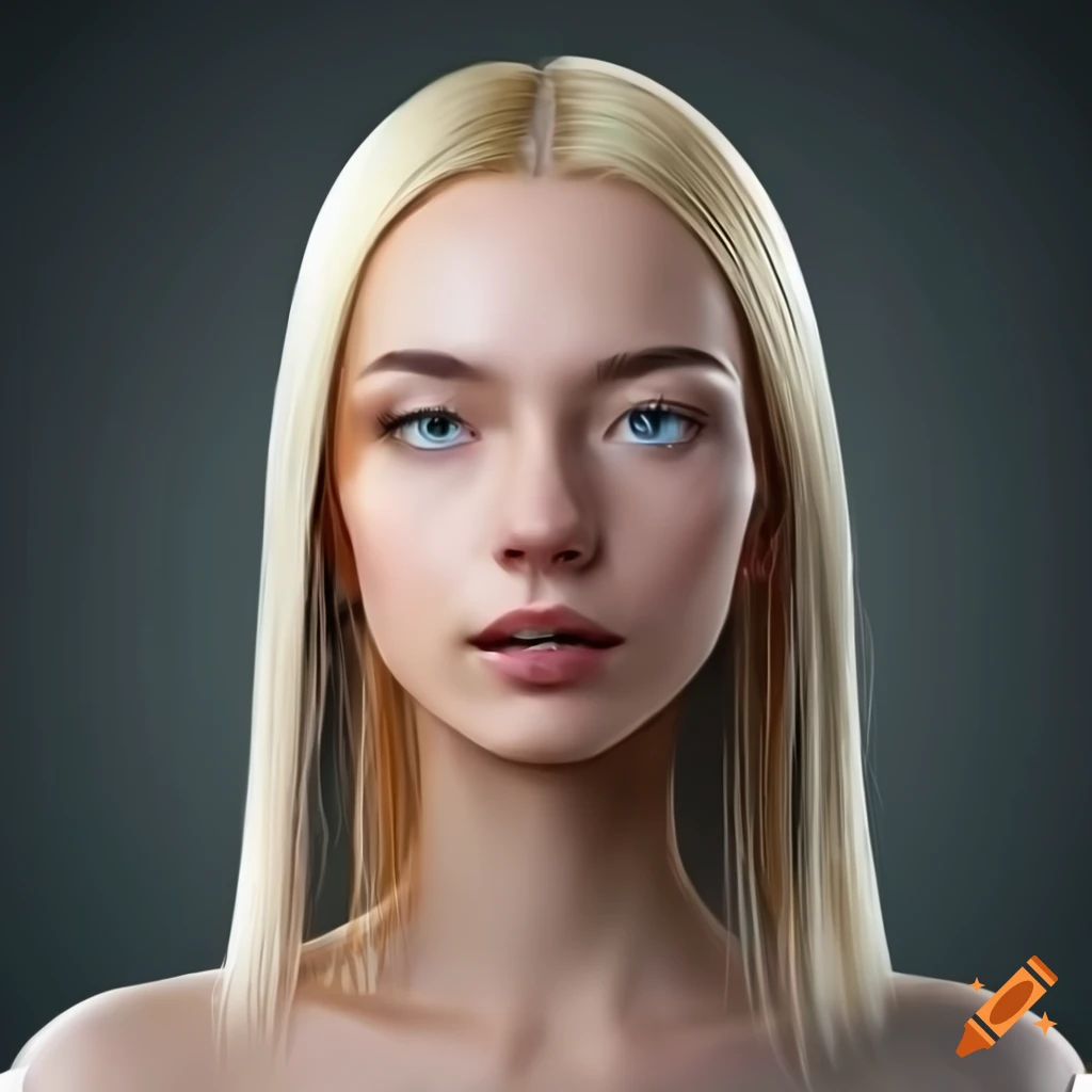 blonde woman with AI-generated face