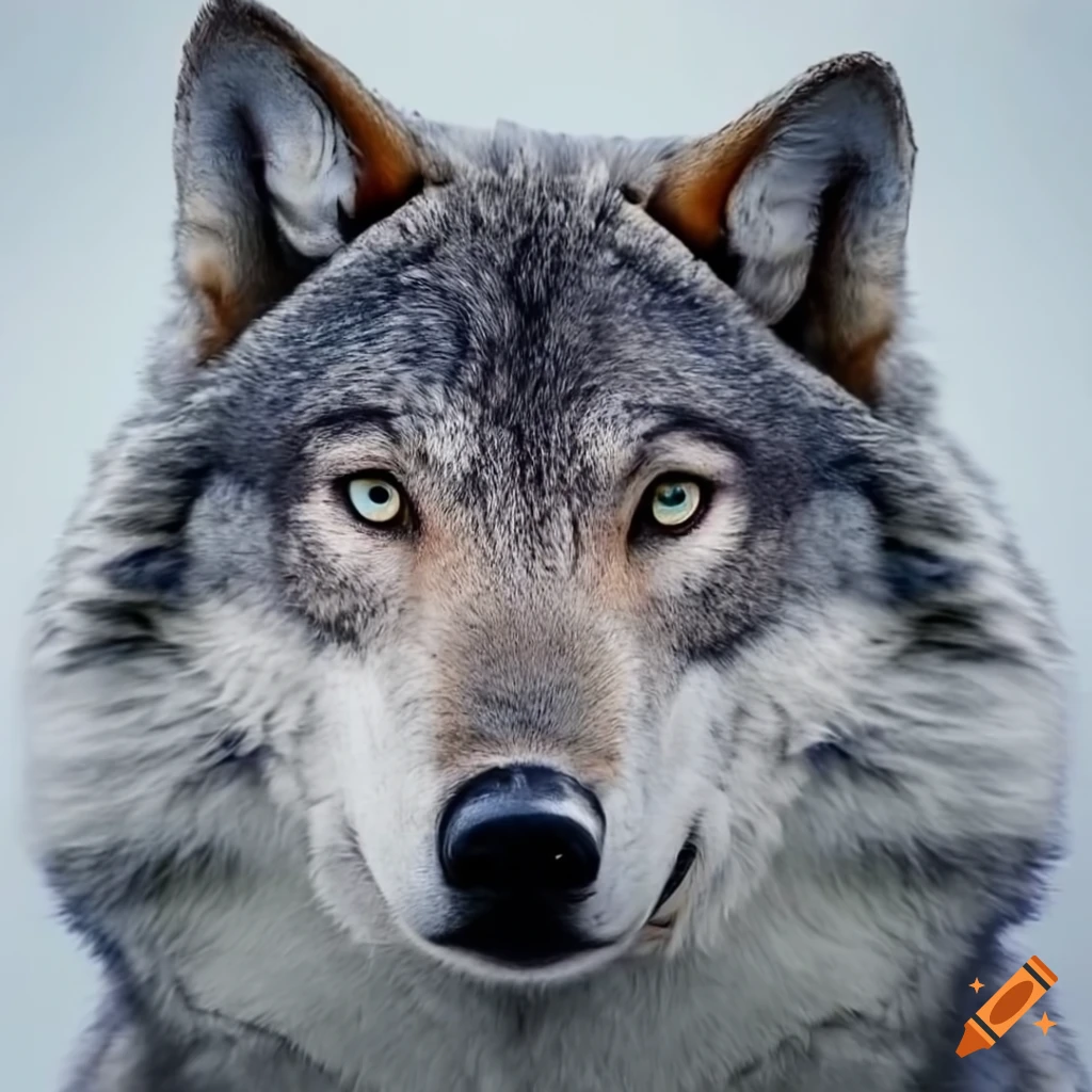 grey wolf standing in the wilderness