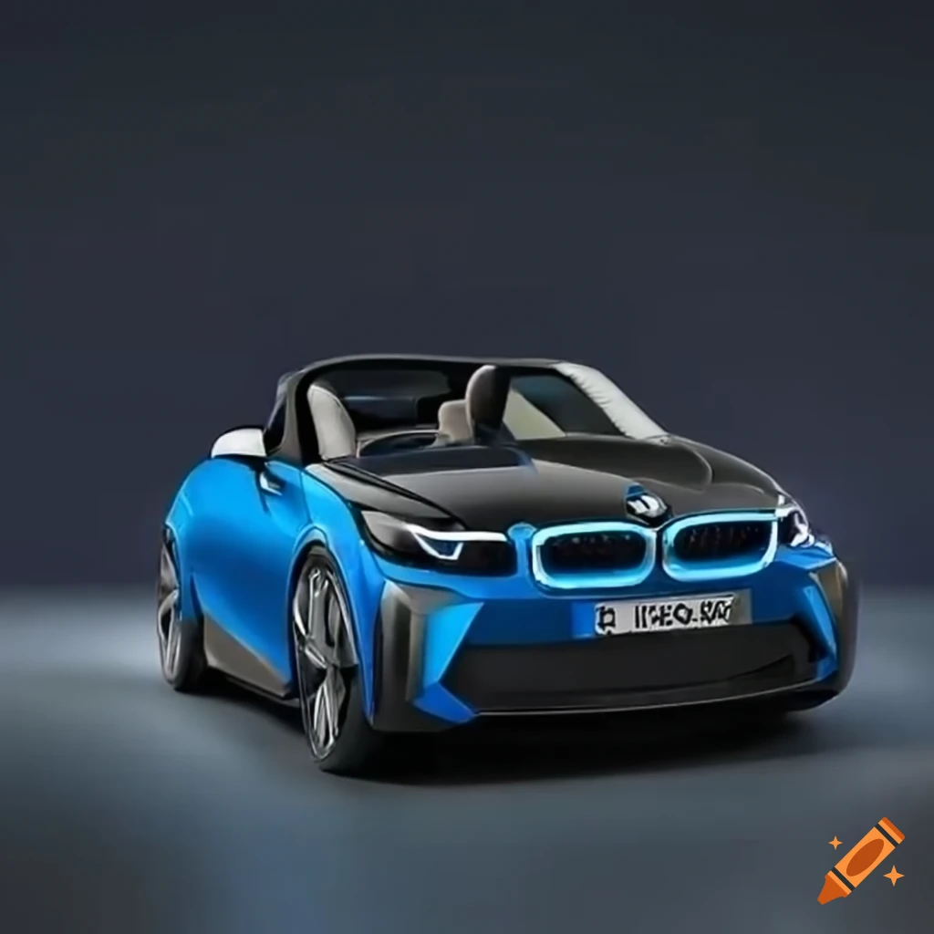 Blue bmw i-z3 compact electric roadster on Craiyon