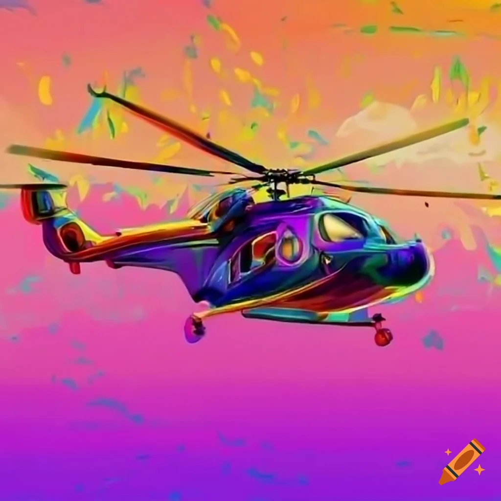 helicopter flying over mountains