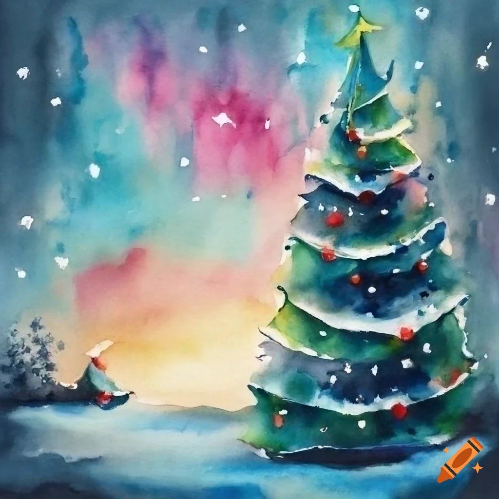 watercolor artwork of Christmas Eve