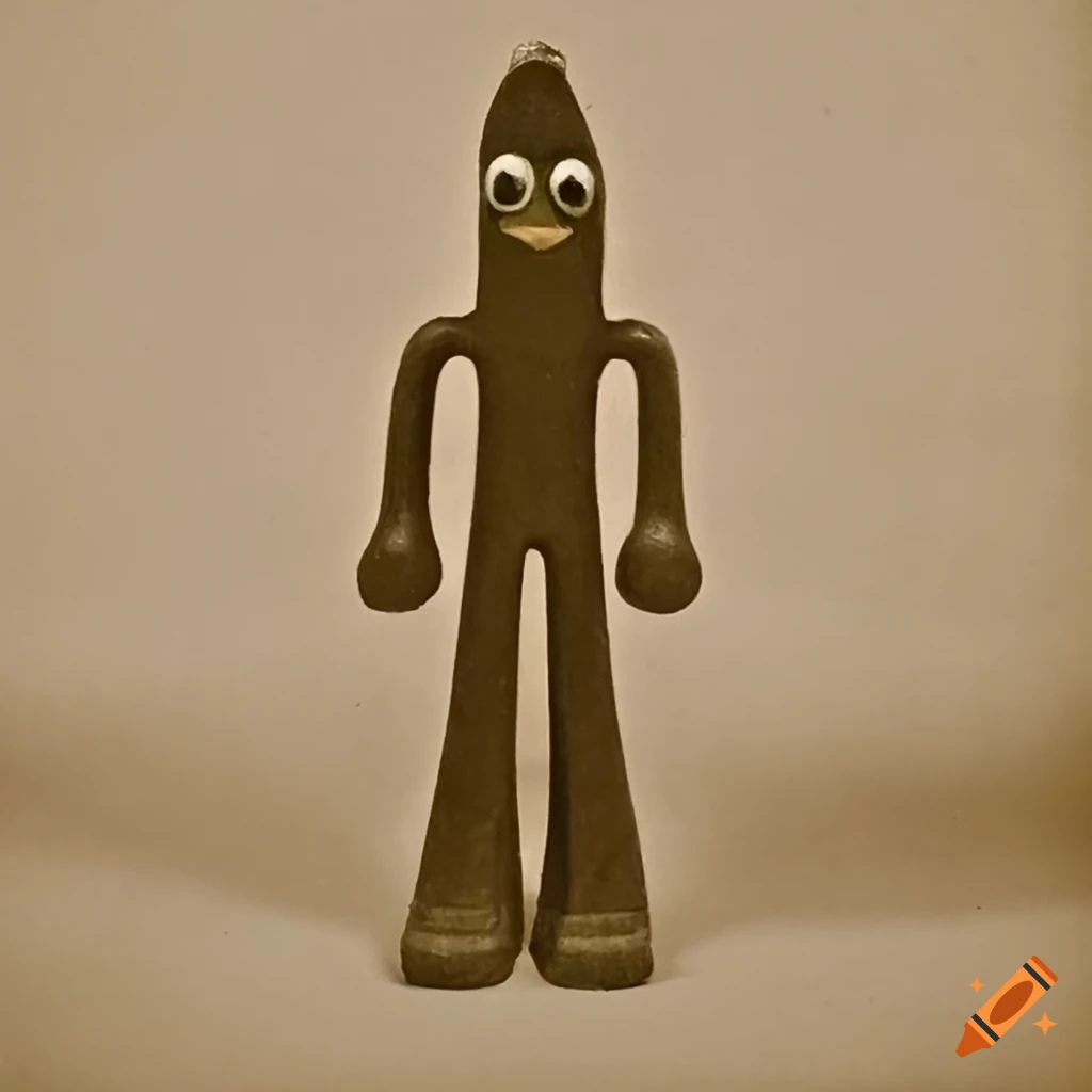 sepia image of the Gumby character in Kandahar, Afghanistan