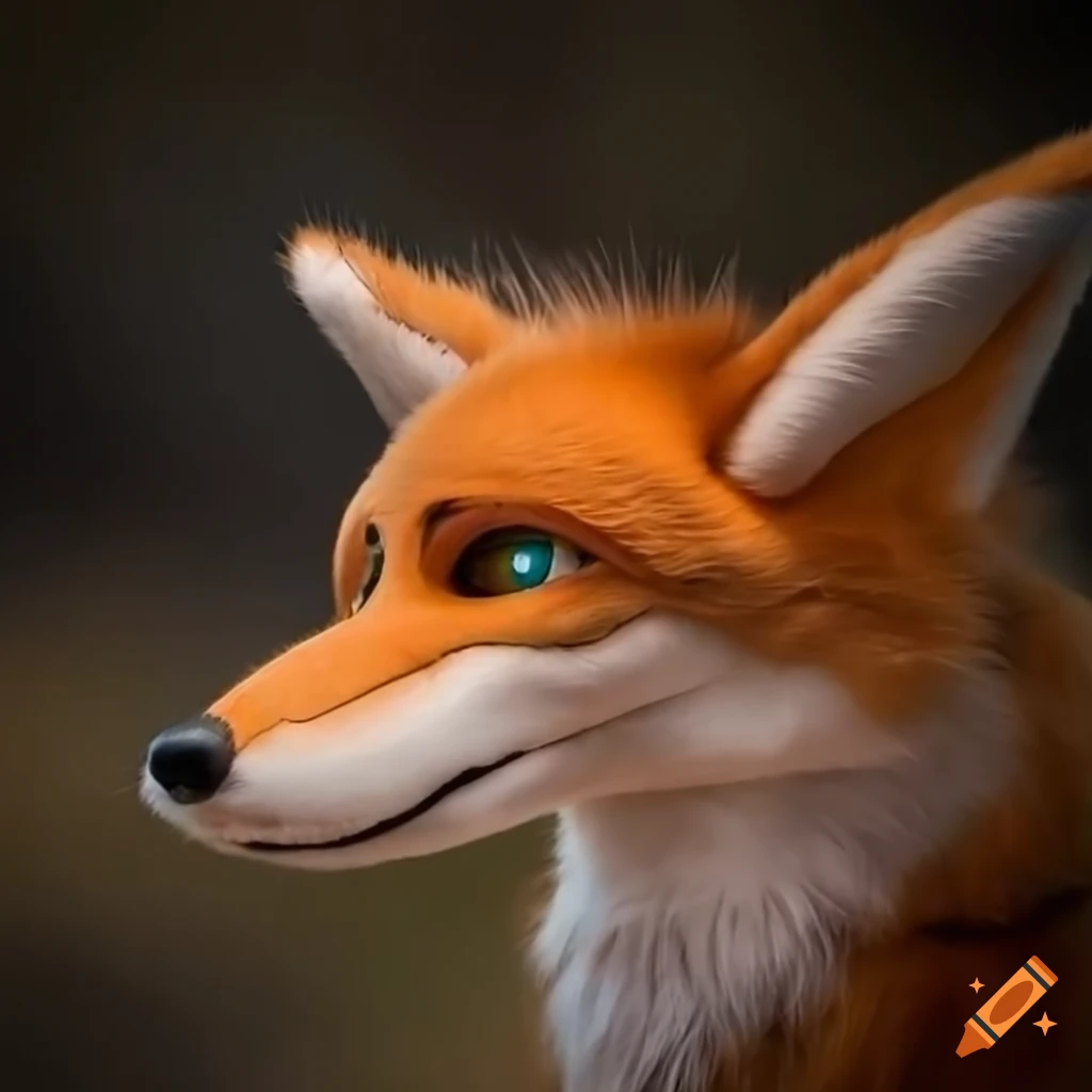 front profile of a cute red fox fursuit head