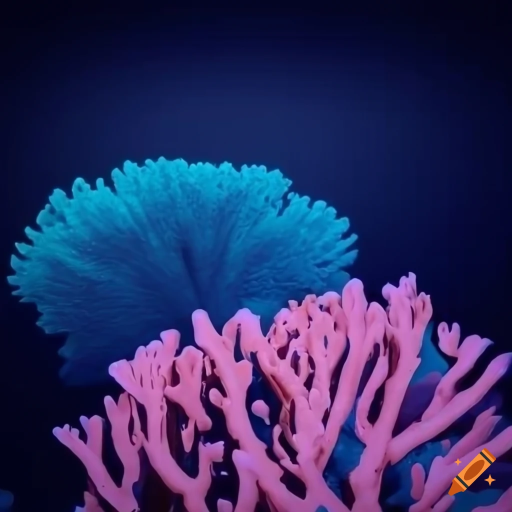 hyper realistic 3D coral reef in pastel colors