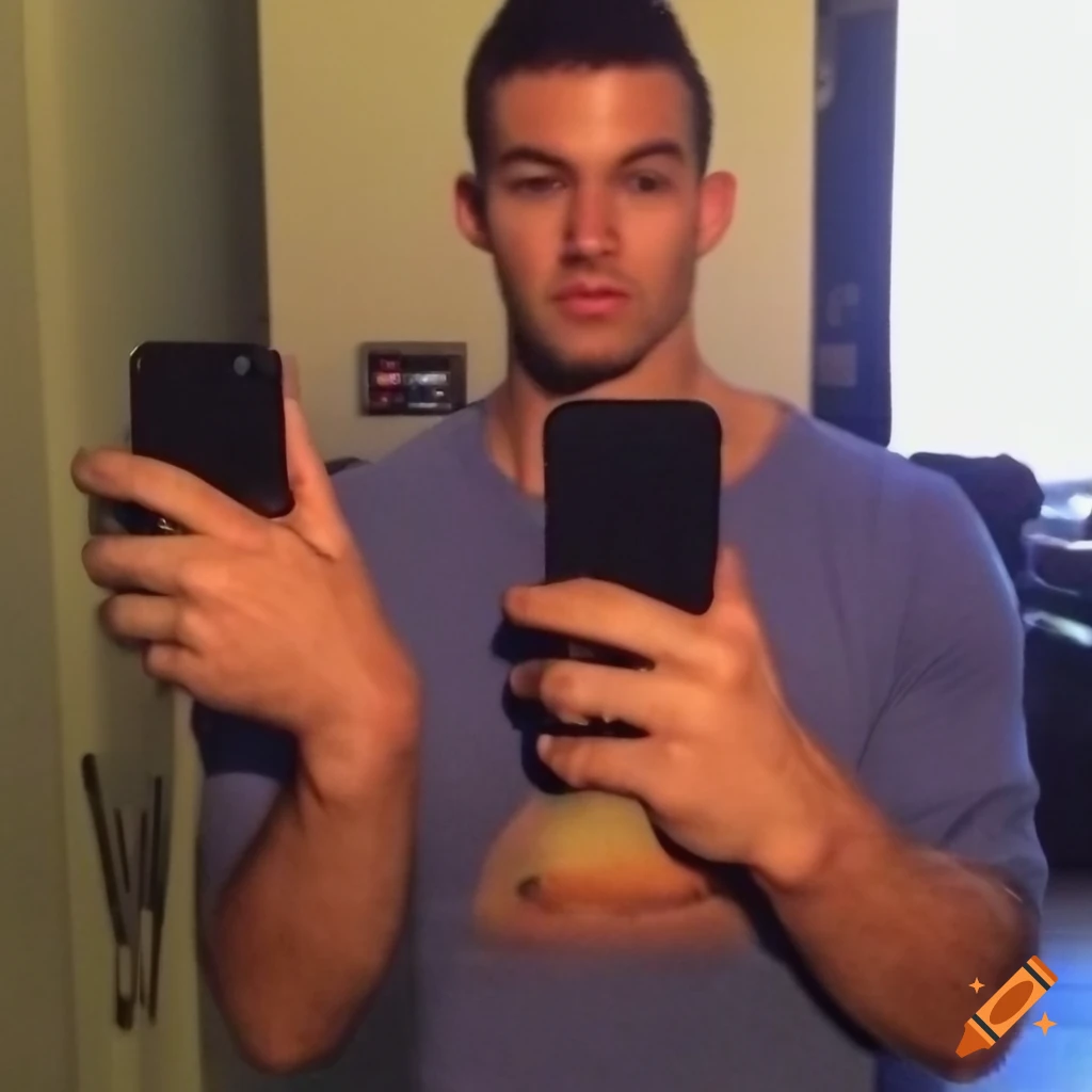  Mirror selfie of a man with a confident look on Craiyon