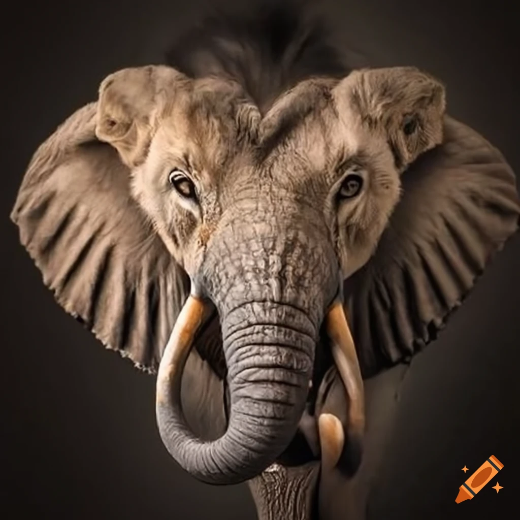 elephant and lion symbolizing strength and courage