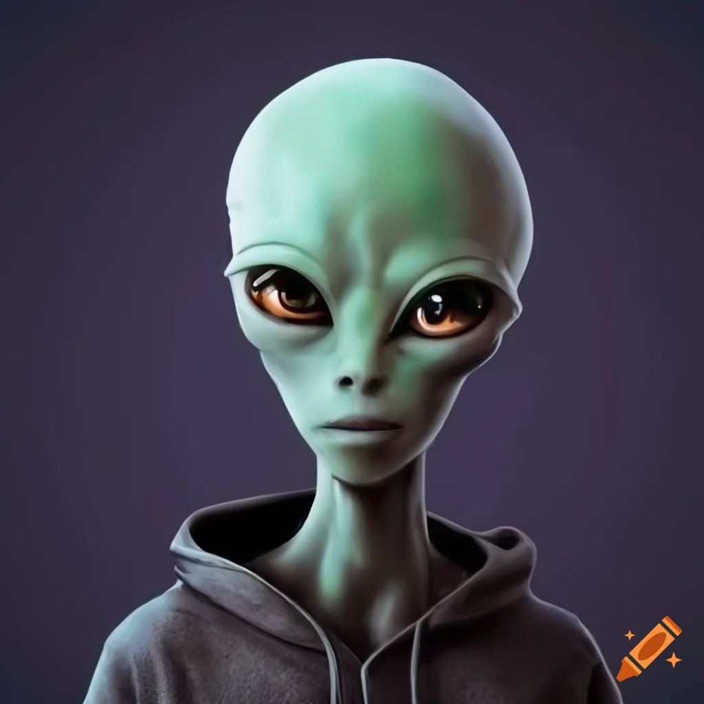 illustration of a smiling alien with a fin on its head
