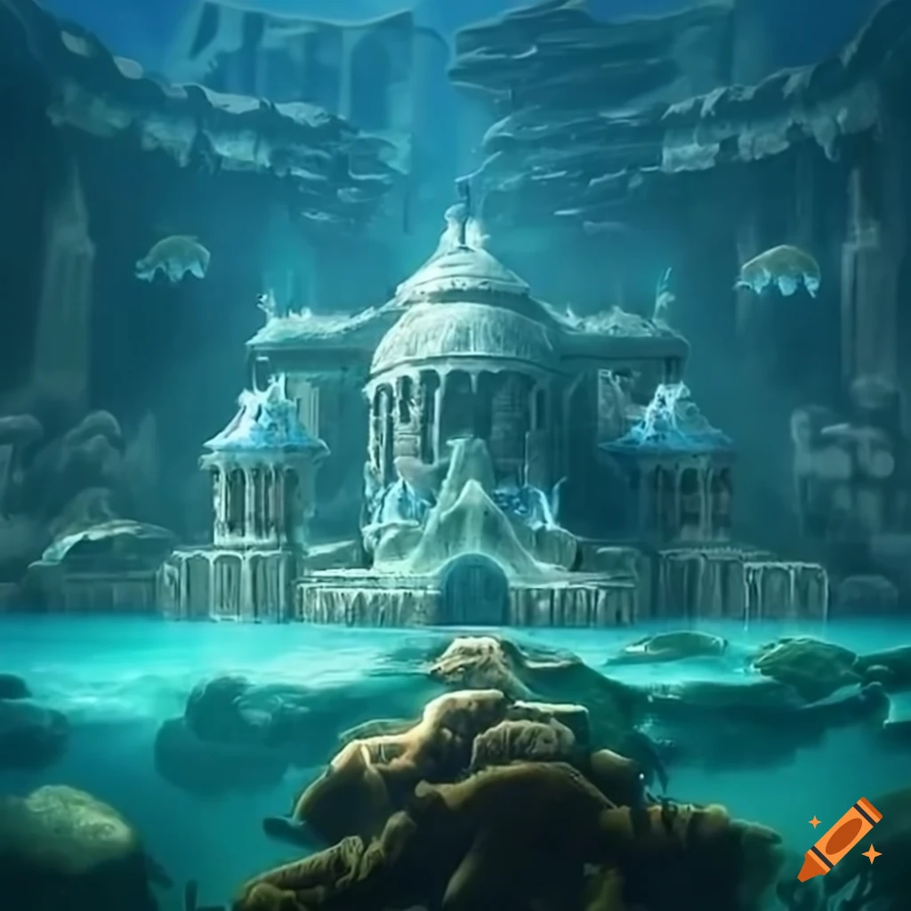 Artistic depiction of the lost city of atlantis on Craiyon