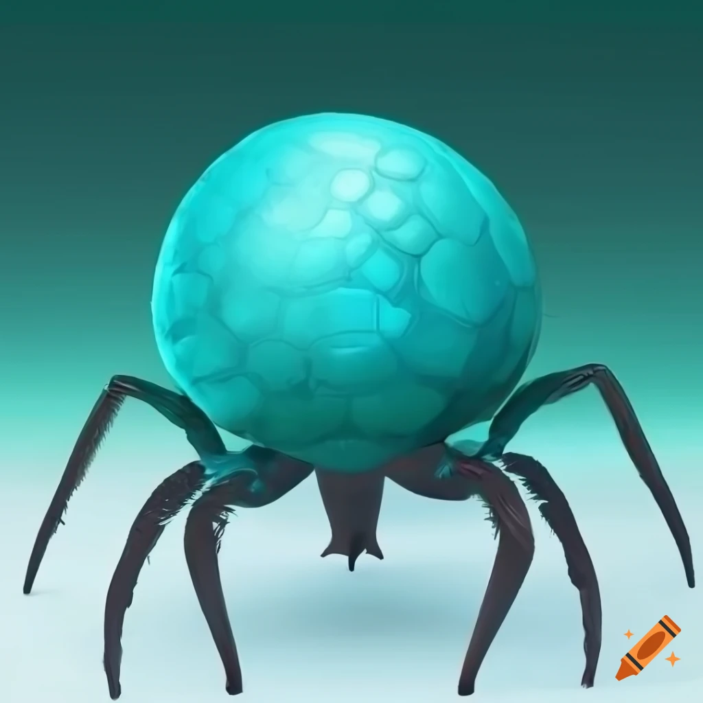cute stylized arachnid with turquoise color
