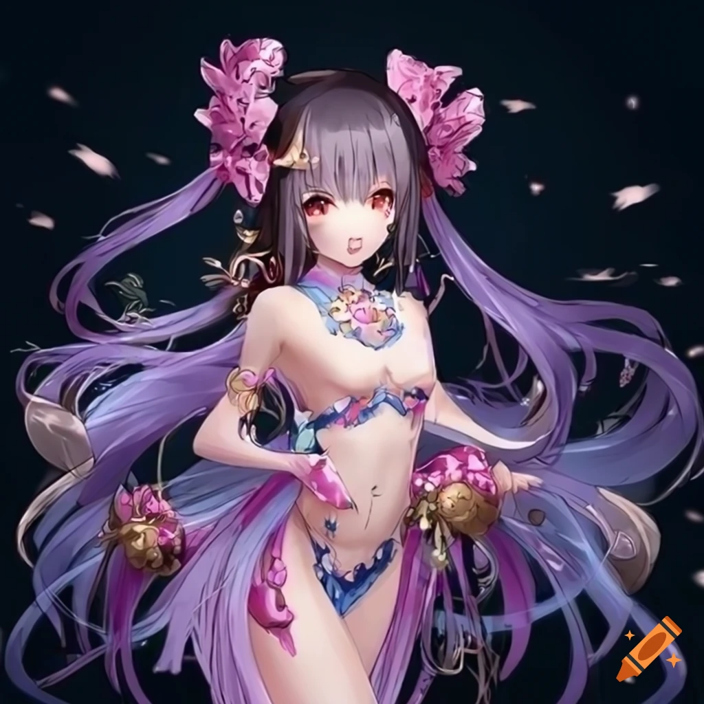 Full body image of an anime girl in a beautiful Asian-inspired outfit on  Craiyon