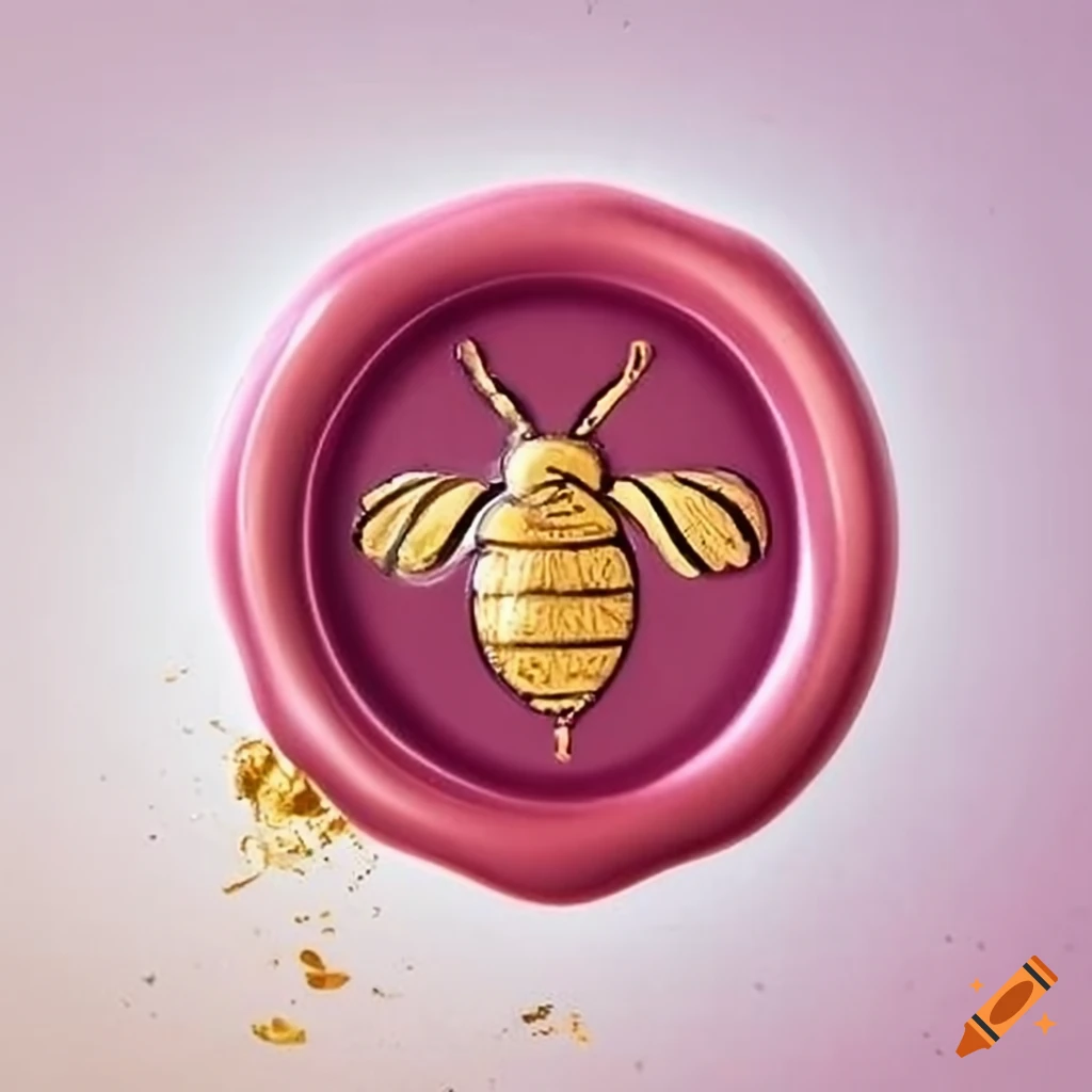 Symmetrical Bee Design On A White Wax Seal symmetrical-bee-design-on-a-white-wax-seal