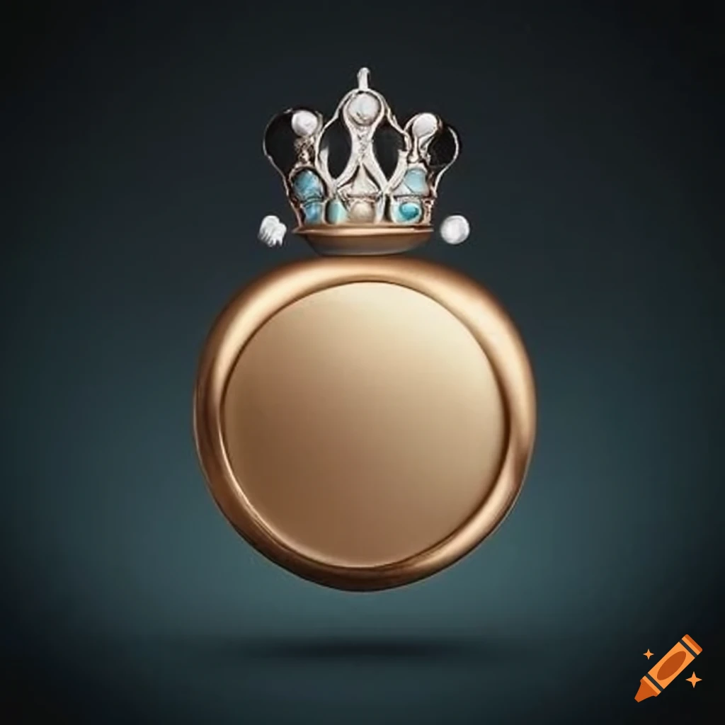 white wax seal with silver crown design