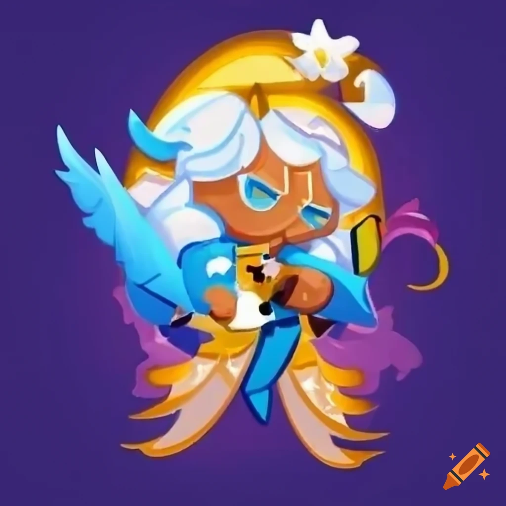 blue pop idol cookie with angel wings