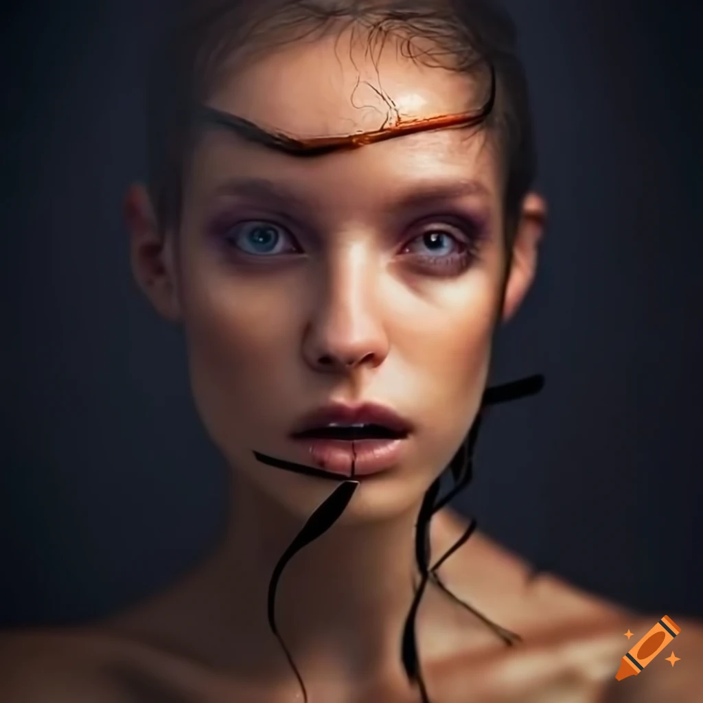 extreme closeup portrait in high detail