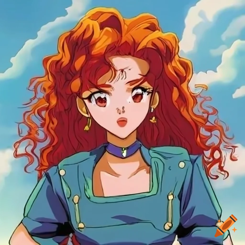 anime-girl-with-curly-red-hair-on-craiyon