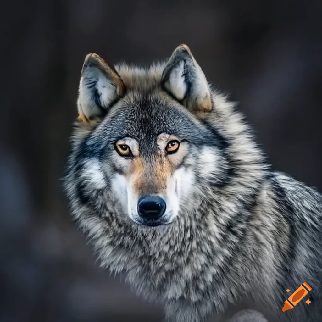 detailed drawing of a winter wolf