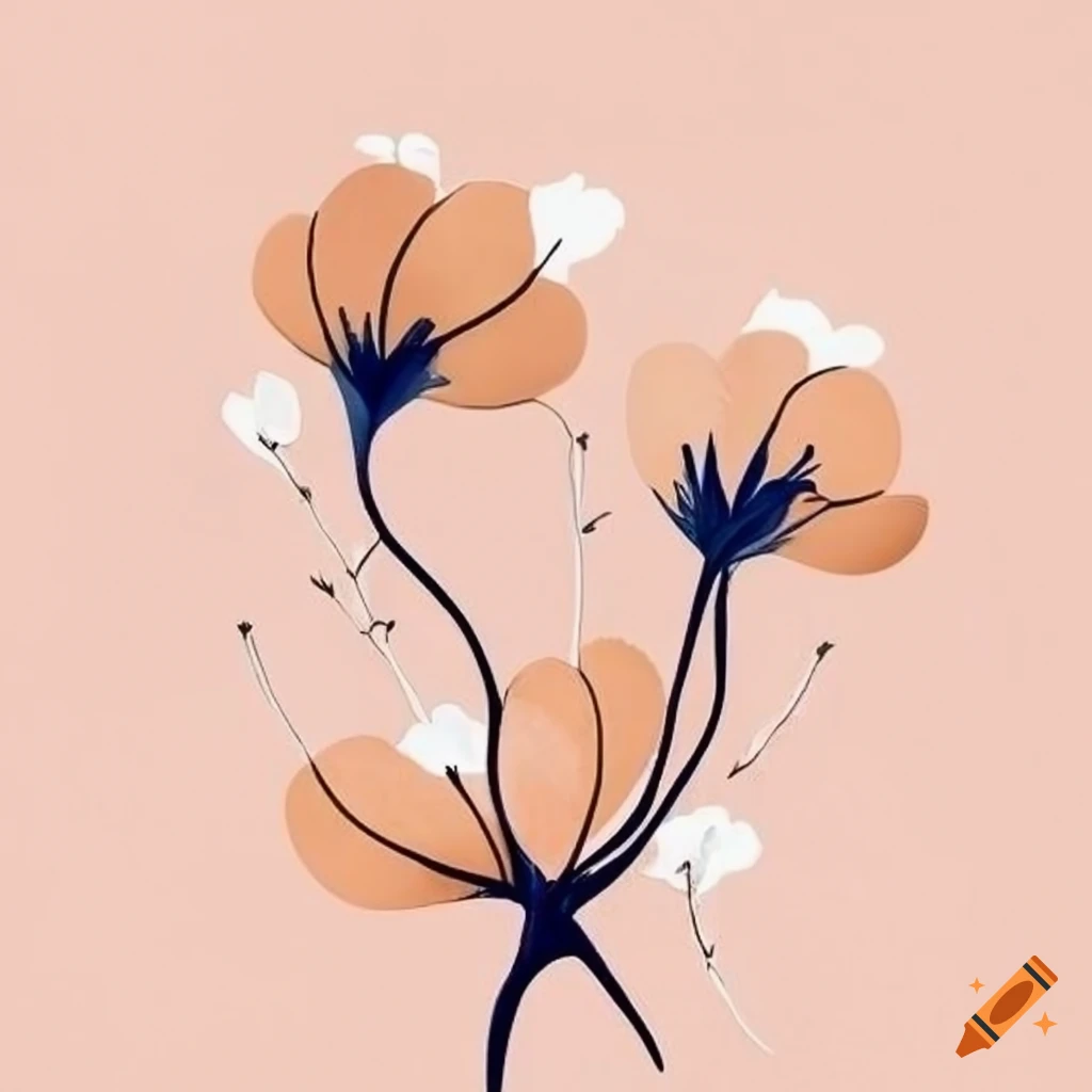 minimalistisches Blumenmuster mit Wiederholung alle 30cm