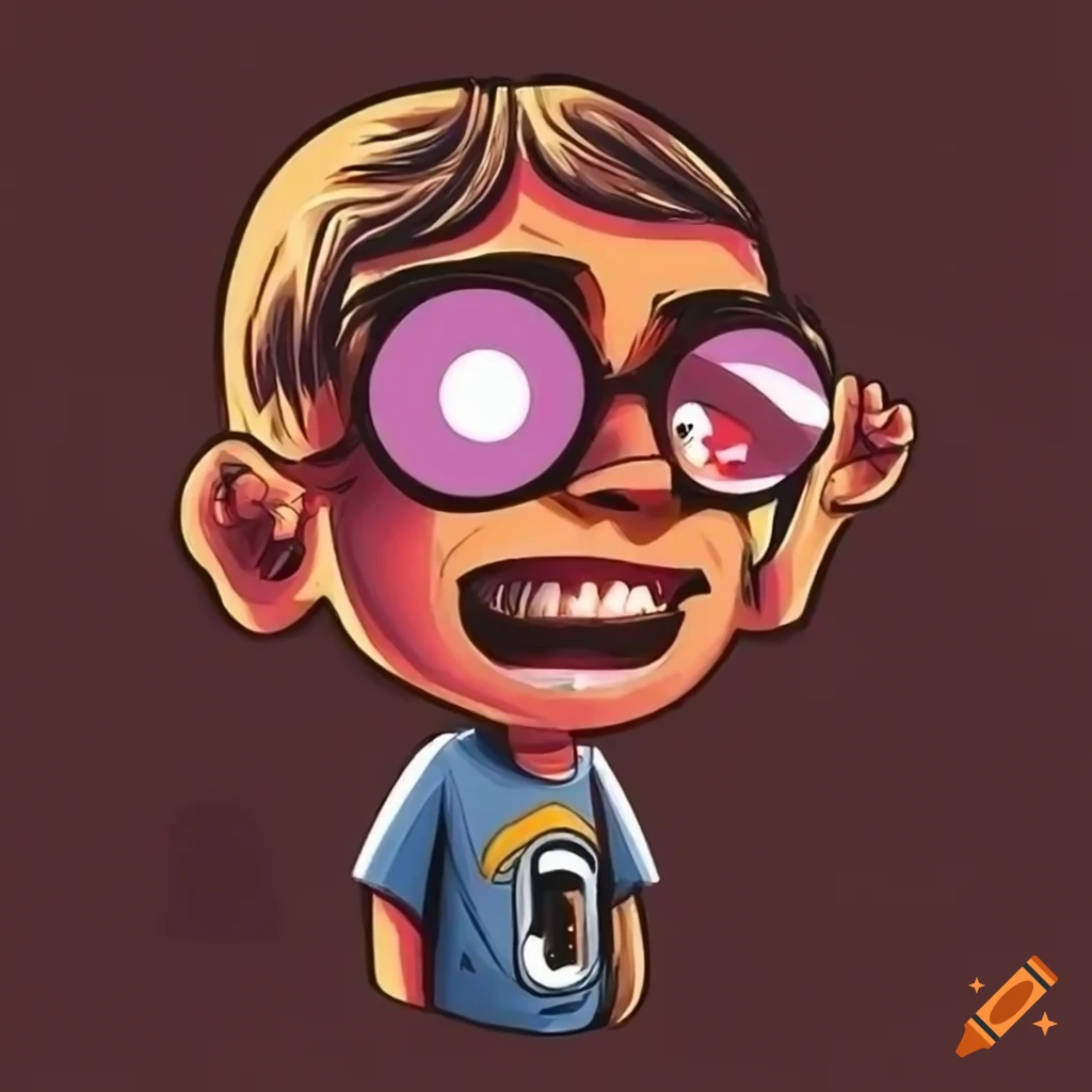 eye-catching cartoon logo design on a t-shirt