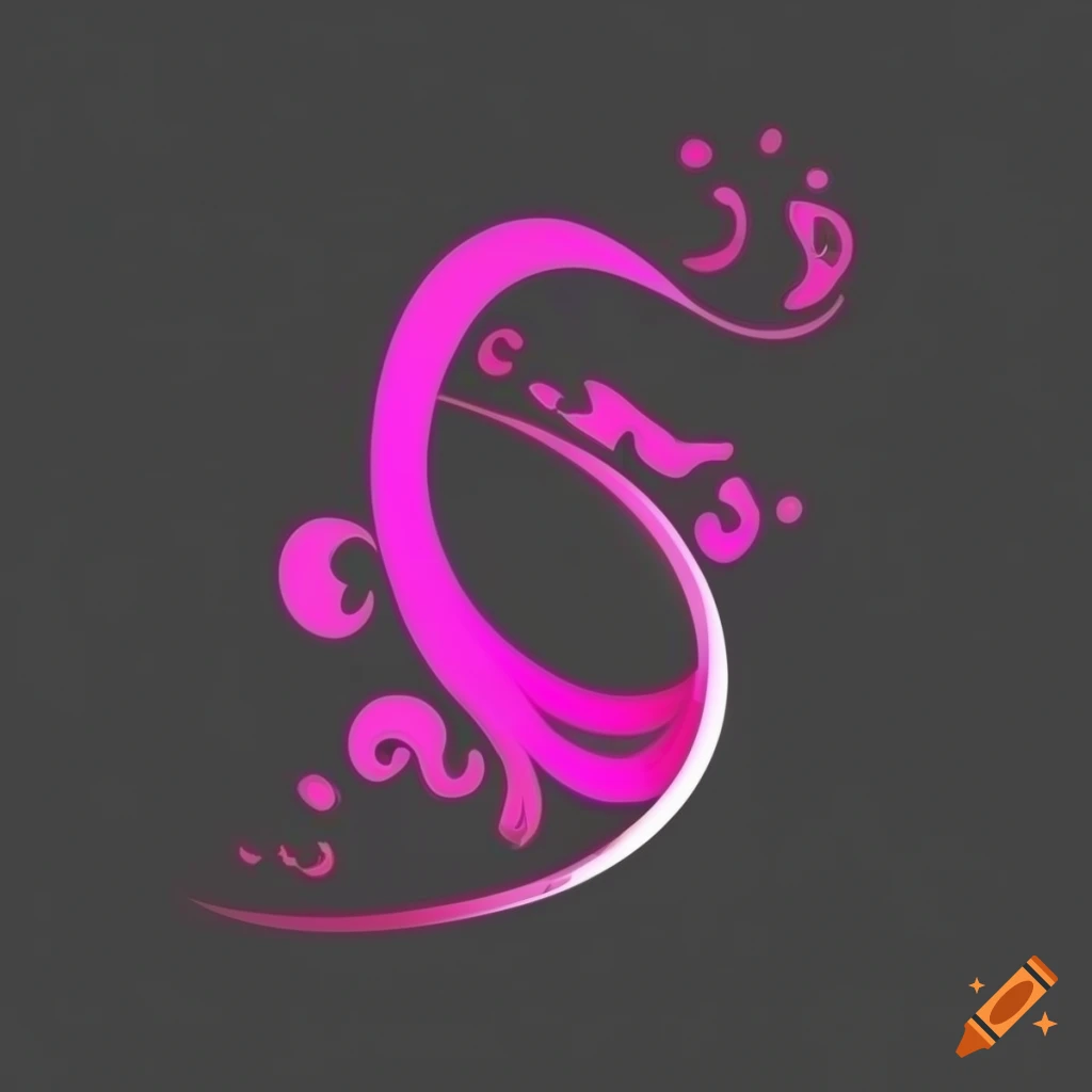modern pink logo design on black background